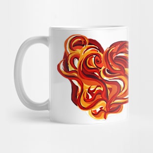 Flowy fire and flames valentines day heart Mug